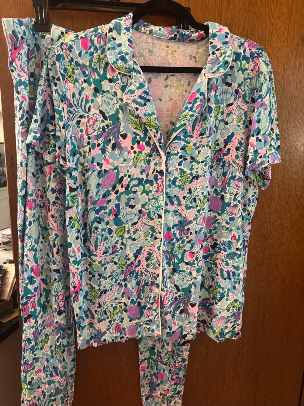 Lilly Pulitzer Multicolor Floral Short-Sleeve Pajama Top